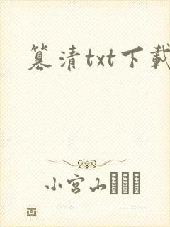 篡清txt下载