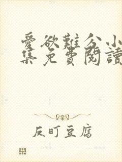 爱欲难分小说全集免费阅读