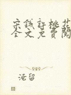 宋钱许桃花小说全文免费阅读