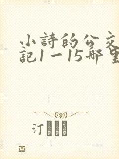 小诗的公交车日记1一15哪里能看