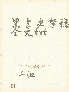 黑月光拿稳小说全文txt