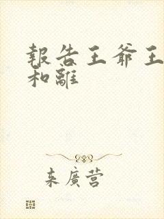 报告王爷王妃要和离