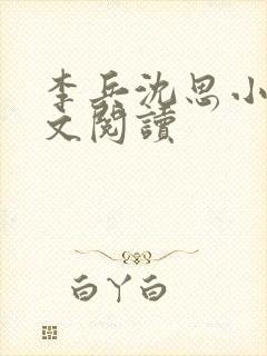 李兵沈思小说全文阅读