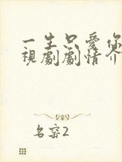 一生只爱你 电视剧剧情介绍