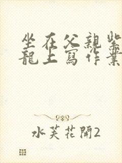 坐在父亲紫色大龙上写作业