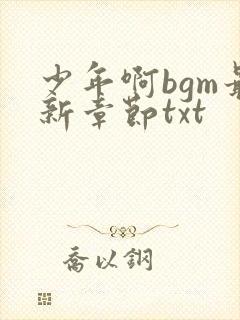 少年啊bgm最新章节txt