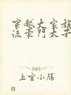 穿越大家族之风流豪门太子爷