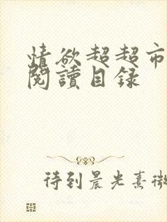情欲超超市二全阅读目录