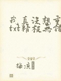 我真没想重生啊txt精校无错版