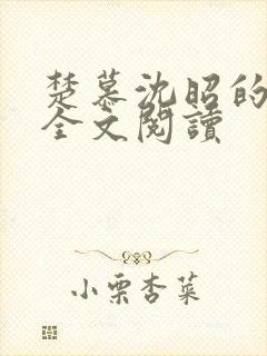 楚慕沈昭的小说全文阅读