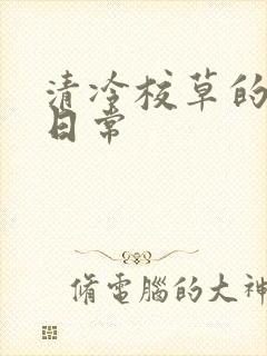 清冷校草的抹布日常