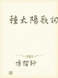 种太阳歌词