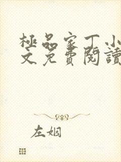 极品家丁小说全文免费阅读