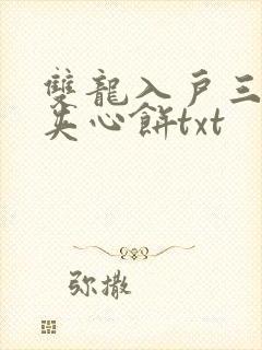 双龙入户三人行夹心饼txt