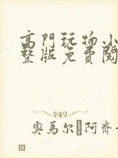 高门玩物小说完整版免费阅读