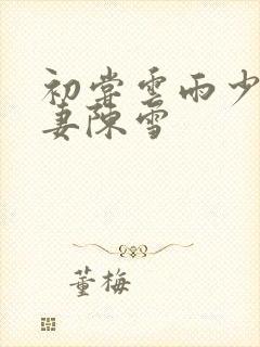 初尝云雨少妇人妻陈雪