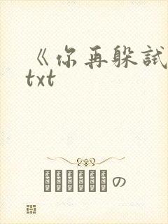 《你再躲试试》txt