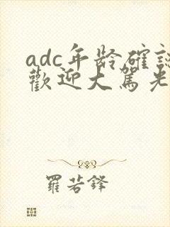 adc年龄确认欢迎大驾光临小说