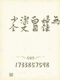 少洁白妇无删减全文目录