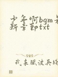 少年啊bgm最新章节txt