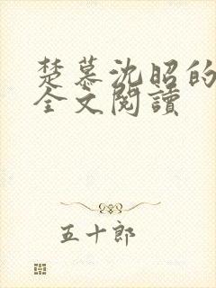 楚慕沈昭的小说全文阅读