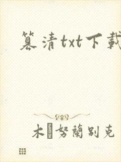 篡清txt下载