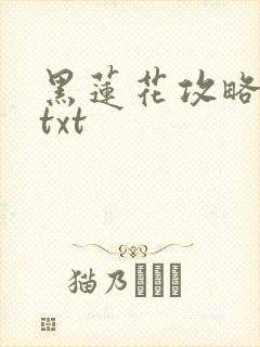 黑莲花攻略手册txt