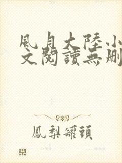 风月大陆小说全文阅读无删减