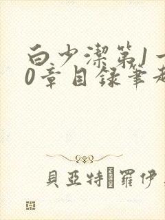 白少洁第1一40章目录笔趣阁