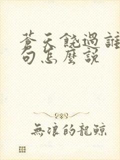 苍天饶过谁上一句怎么说