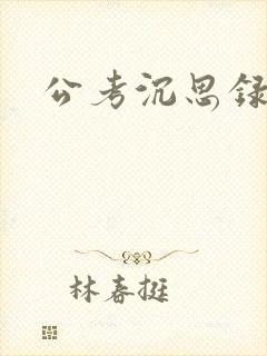 公考沉思录