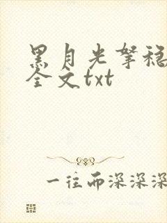 黑月光拿稳小说全文txt