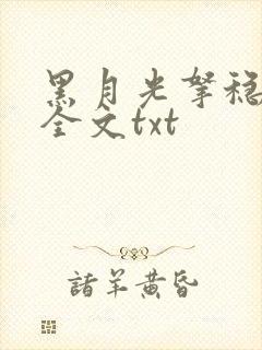 黑月光拿稳小说全文txt