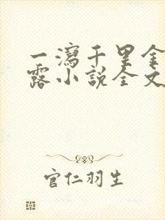 一泻千里金银花露小说全文免费阅读