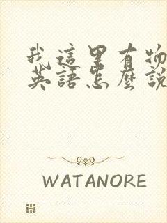 我这里有物资用英语怎么说