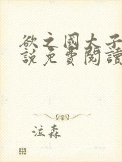 欲之国太子的小说免费阅读