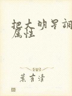 把大明星调成专属性