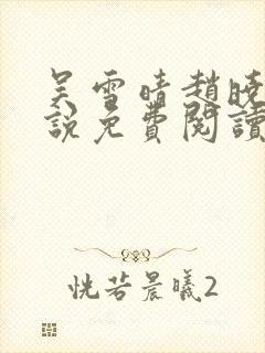 吴雪晴赵晓东小说免费阅读