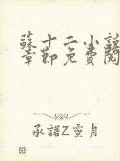 苏十二小说最新章节免费阅读全文