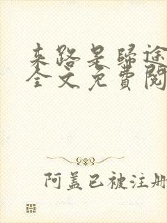 来路是归途小说全文免费阅读