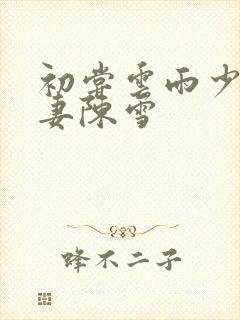 初尝云雨少妇人妻陈雪