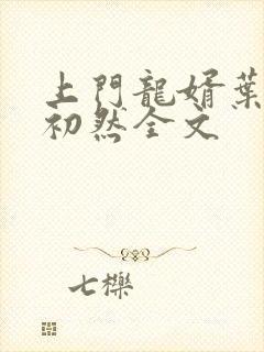 上门龙婿叶辰萧初然全文