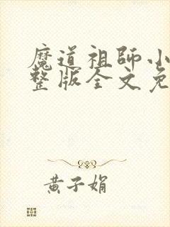 魔道祖师小说完整版全文免费阅读