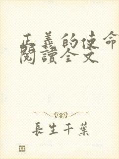 正义的使命免费阅读全文