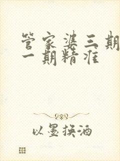 管家婆三期必开一期精准