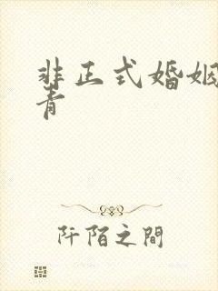 非正式婚姻雾里青