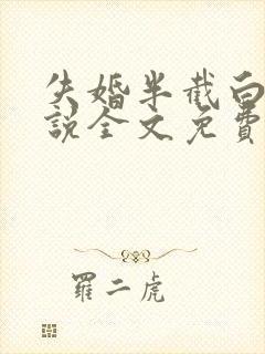 失婚半截白菜小说全文免费阅读