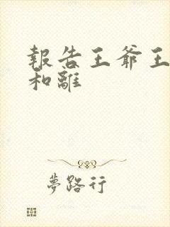 报告王爷王妃要和离