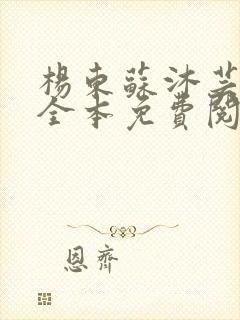 杨东苏沐芸小说全本免费阅读下载