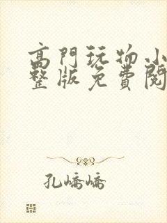 高门玩物小说完整版免费阅读